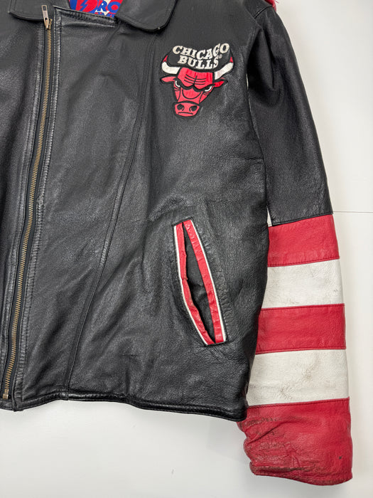 Vintage 90s Chicago Bulls Pro Player Leather Jacket | Vitnage Clothing Store Canada