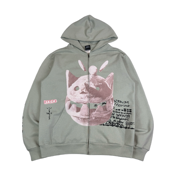 Cactus Jack Travis Scott New Sight Zip Up Hoodie Sage (USED)