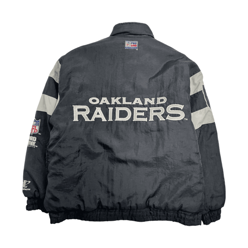 Vintage 90s Oakland Raiders Zip-Up Jacket Black | Vintage Clothing Store Canada
