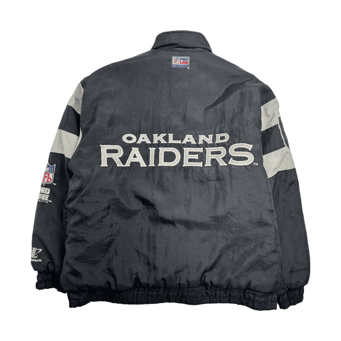 Vintage 90s Oakland Raiders Zip-Up Jacket Black | Vitnage Clothing Store Canada
