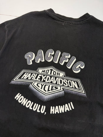 Vintage 1990s Harley Davidson Honolulu Hawaii Tee Black