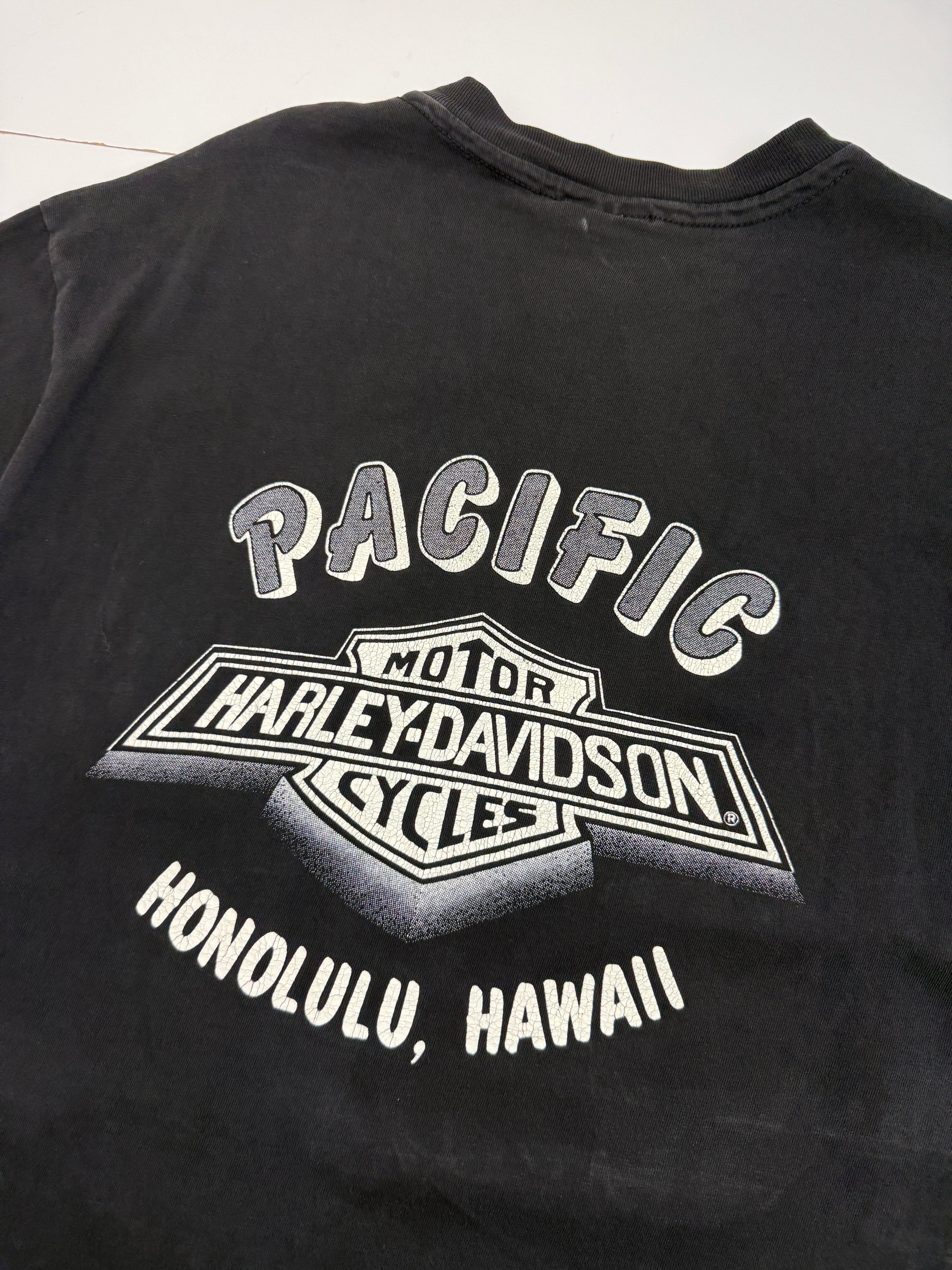 Vintage 1990s Harley Davidson Honolulu Hawaii Tee Black