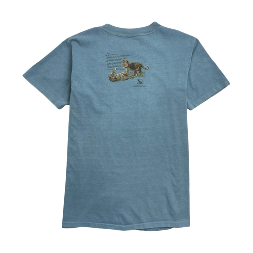 Vintage 90s Leopard Animal Tee blue | Vintage Clothing Store Canada