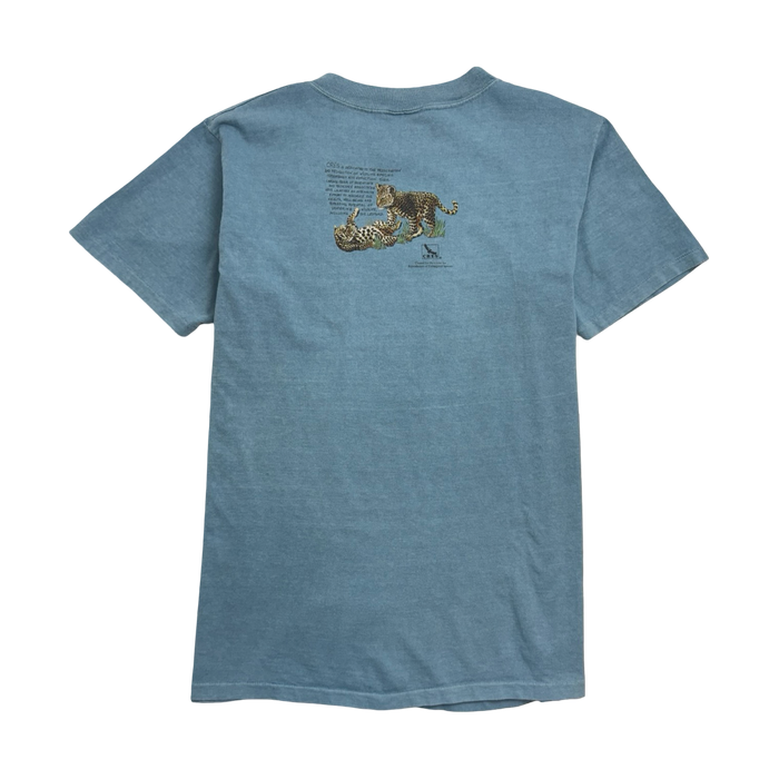 Vintage 90s Leopard Animal Tee blue | Vitnage Clothing Store Canada