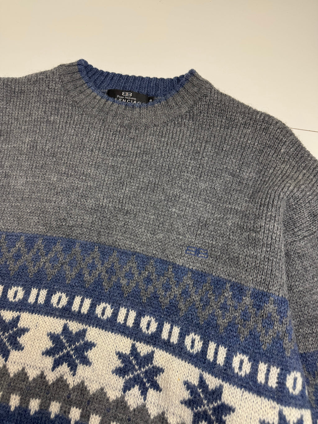 Vintage Men's Balenciaga Paris Wool Knitted Sweater