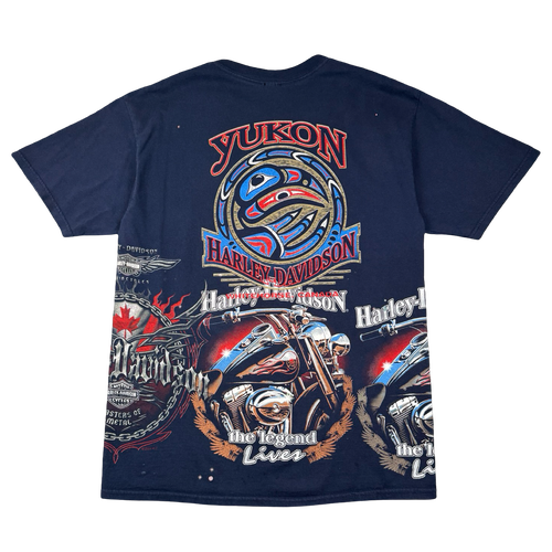 Vintage Harley Davidson Reversible Polar Bear Test Print Sample Tee Navy | Vintage Clothing Store Canada