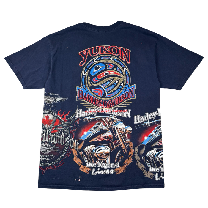 Vintage Harley Davidson Reversible Polar Bear Test Print Sample Tee Navy | Vitnage Clothing Store Canada