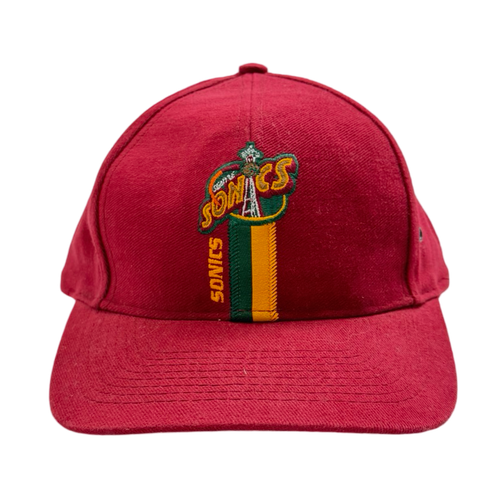 Vintage Seattle Sonics Snapback Hat Burgundy | Vintage Clothing Store Canada