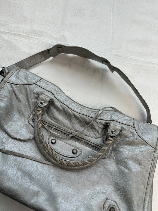 Balenciaga Le City Medium Handbag Silver | Vitnage Clothing Store Canada