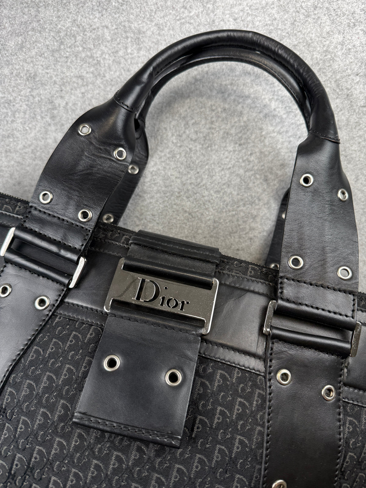 Vintage Dior Street Chic Tote Trotter Bag Black