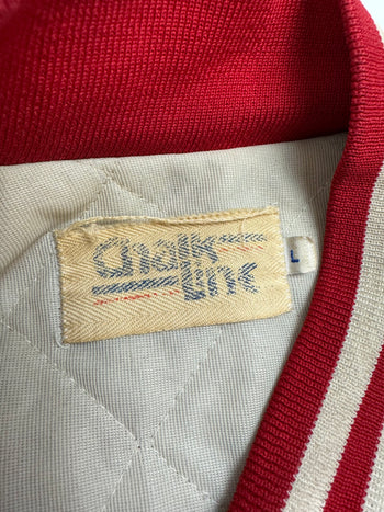 (M) Vintage 90s San Francisco Satin Jacket Red