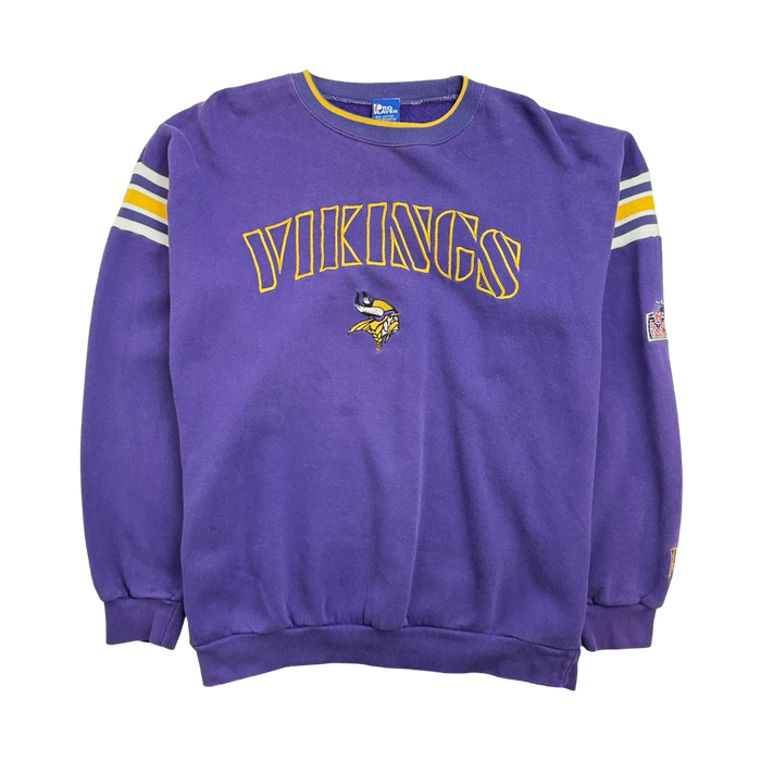 (XL) Vintage 90s Minnesota Vikings Sweatshirt Purple | Vitnage Clothing Store Canada