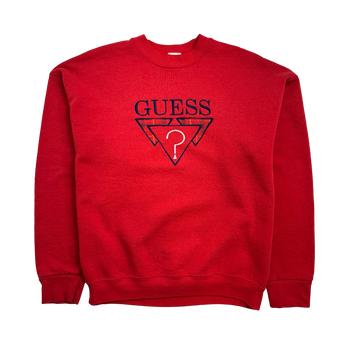 (L) Vintage 90s Guess Sweatshirt Red