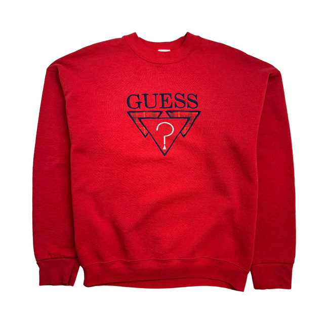 (L) Vintage 90s Guess Sweatshirt Red