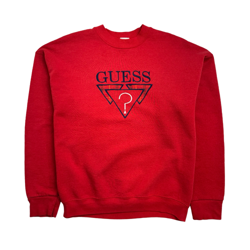 (L) Vintage 90s Guess Sweatshirt Red | Vintage Clothing Store Canada