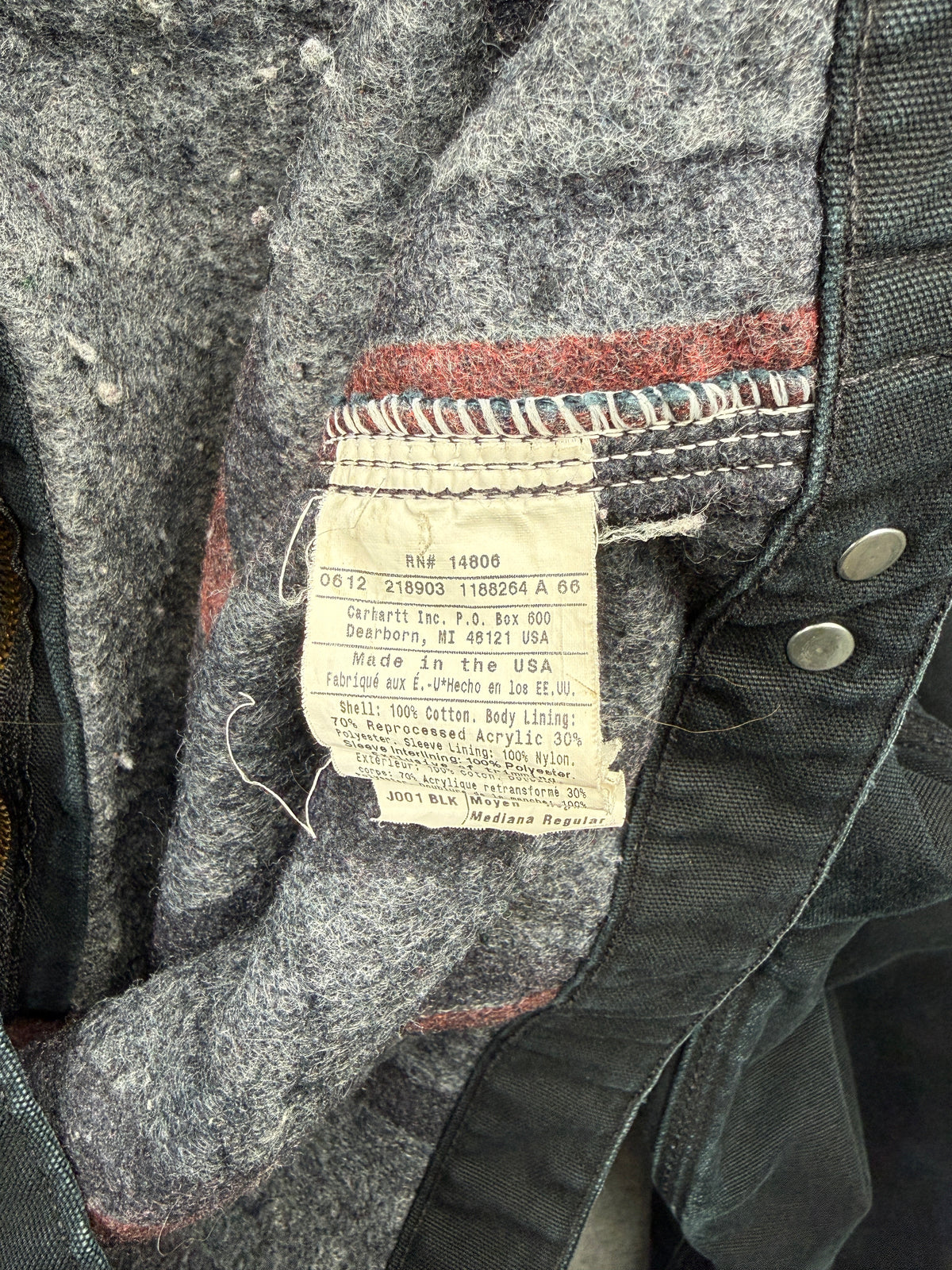 Carhartt Company Shaw Pipe Detroit Jacket Black