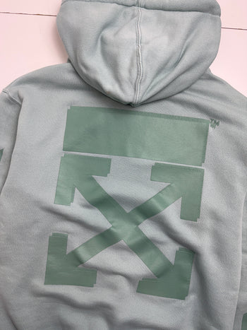 OFF-WHITE Diagonal Hoodie Mint Green (USED)
