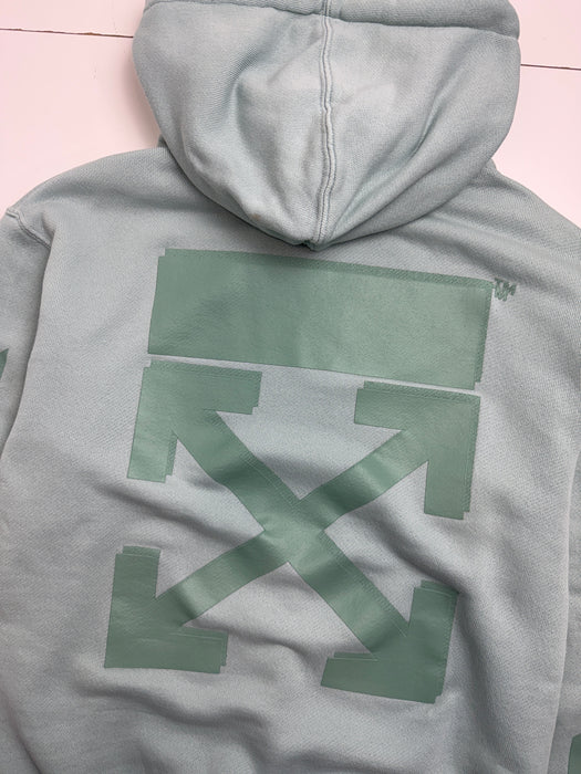 OFF-WHITE Diagonal Hoodie Mint Green (USED) | Vitnage Clothing Store Canada