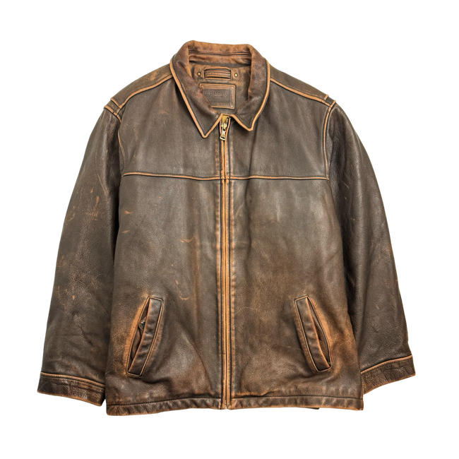 (XXL) Vintage Sonoma Leather Jacket Brown