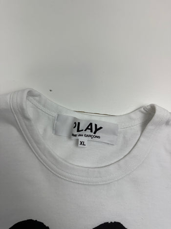 Comme des Garcons PLAY Multi Logo Black Heart Tee White (USED)