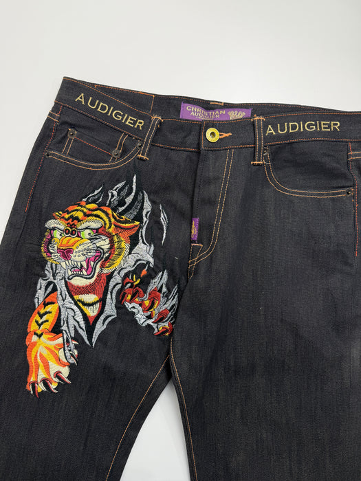 Christian Audigier Embroidered Tiger Pants | Vitnage Clothing Store Canada
