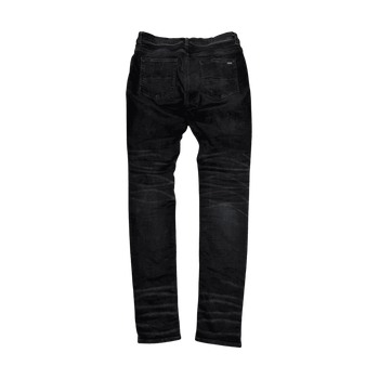 AMIRI Embroidered Paint Drip Core Logo Distressed Skinny Jeans Black (USED)