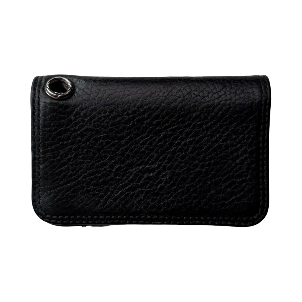 Chrome Hearts Grained Calfskin Grommet Card Holder Black
