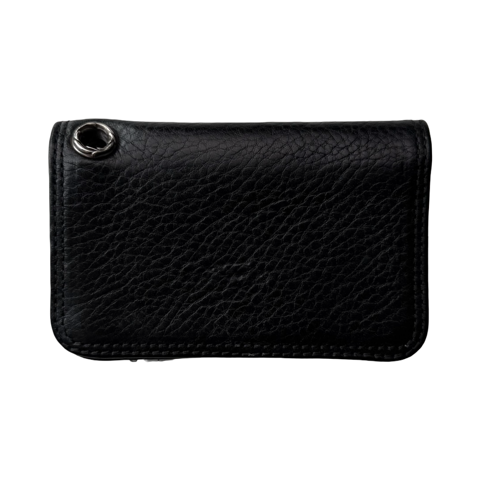 Chrome Hearts Grained Calfskin Grommet Card Holder Black