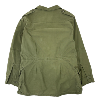 Vintage Military Cargo Trench Coat Green