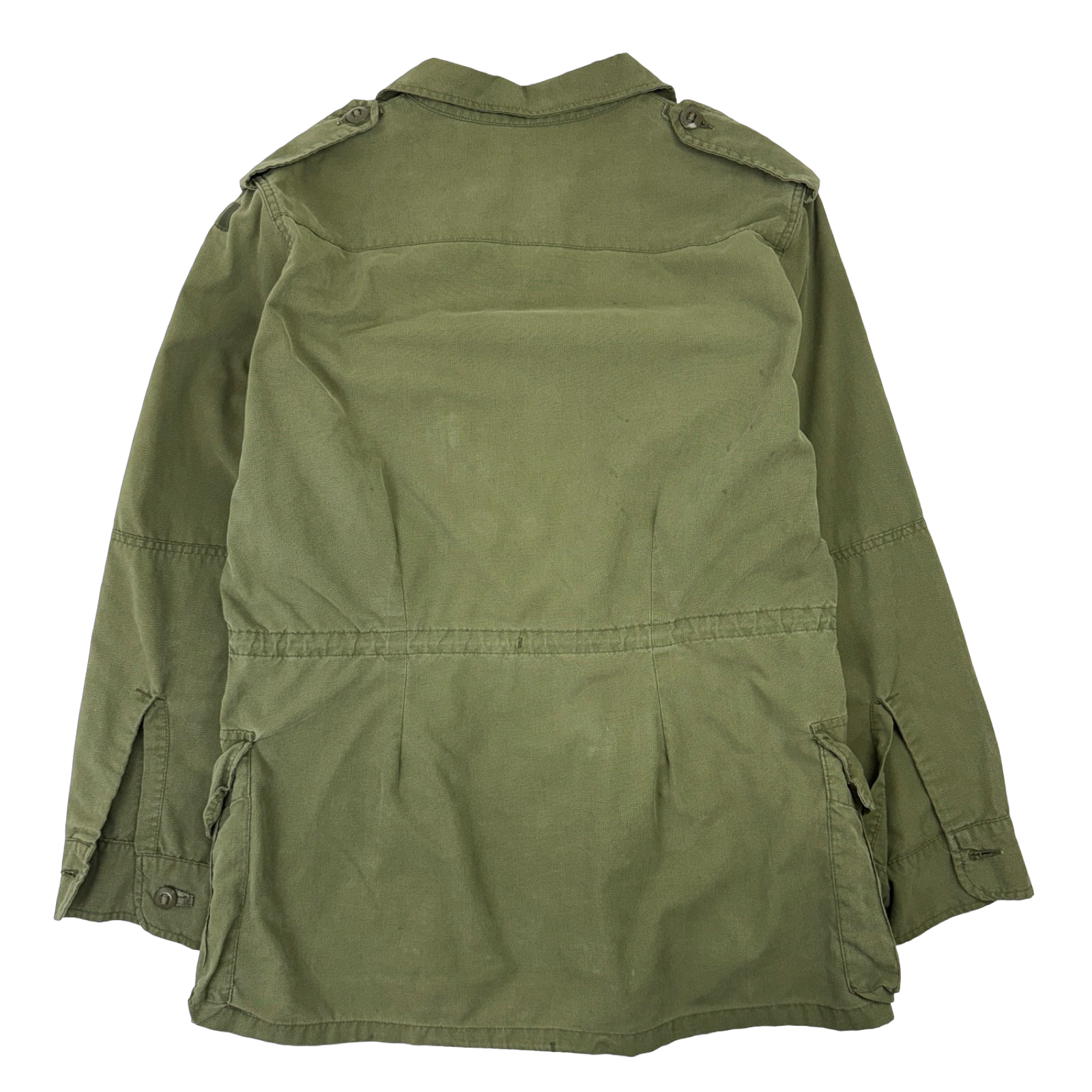 Vintage Military Cargo Trench Coat Green