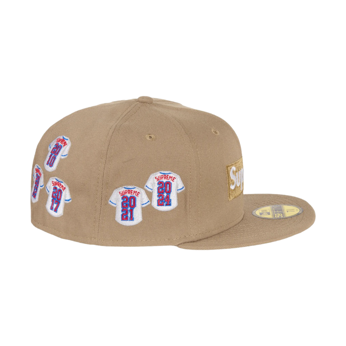 Supreme Jerseys Box Logo New Era Fitted Hat Khaki | Vitnage Clothing Store Canada