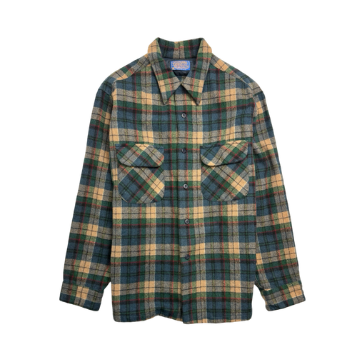 (L) Vintage 90s Pendleton Button-Up Flannel Blue/Green | Vintage Clothing Store Canada