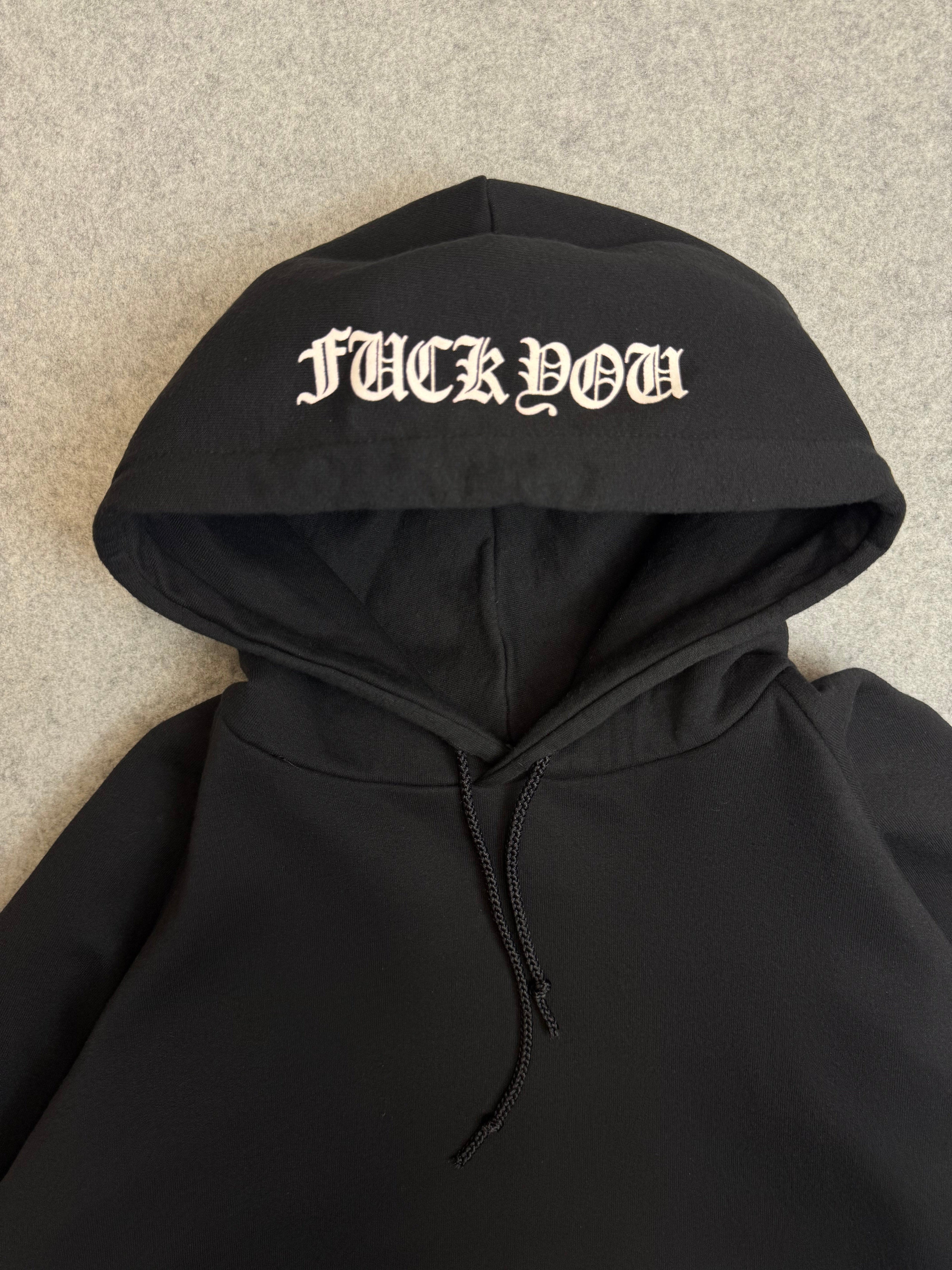 Vintage Chrome Hearts Horseshoe Thermal Hoodie Black