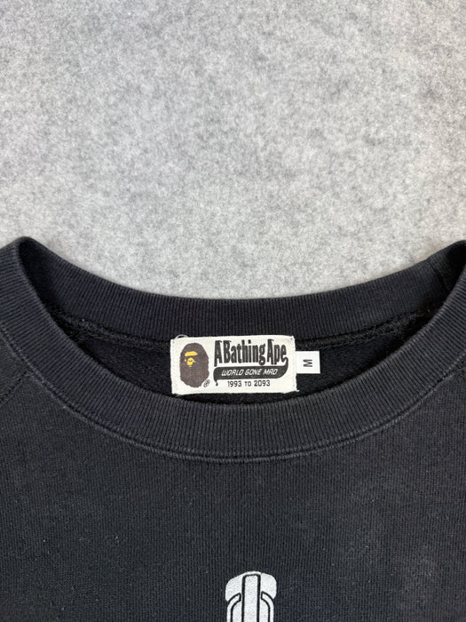 BAPE Shark Zipper Crewneck Black (USED) | Vitnage Clothing Store Canada