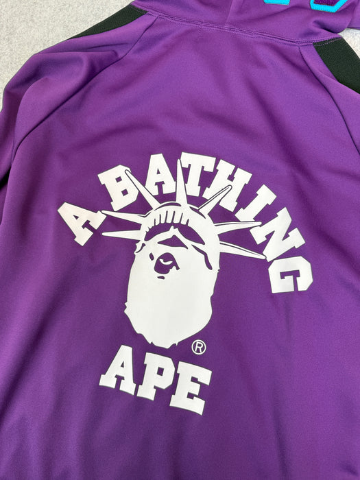 BAPE NYC Track Full Zip Hoodie Purple (USED) | Vitnage Clothing Store Canada