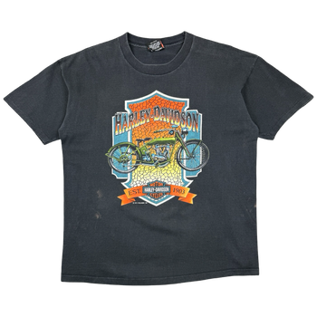 Vintage Harley Davidson Stained Glass Tee Black