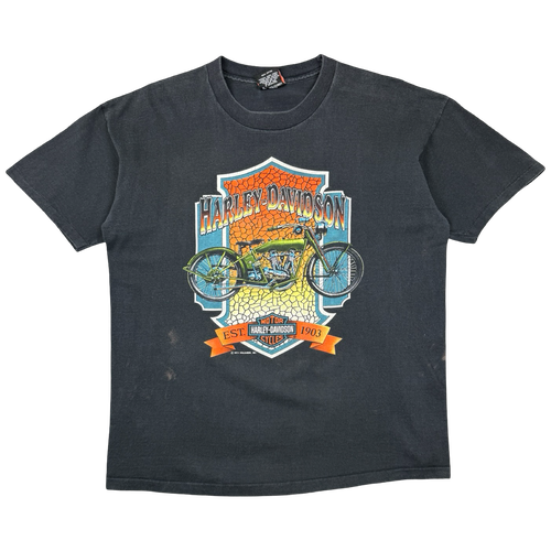 Vintage Harley Davidson Stained Glass Tee Black | Vintage Clothing Store Canada