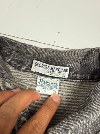 Vintage Guess Acid Washed Button Up Denim Jacket