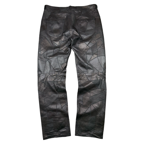 FA18 Balenciaga Patchwork Genuine Leather Pants Black | Vintage Clothing Store Canada