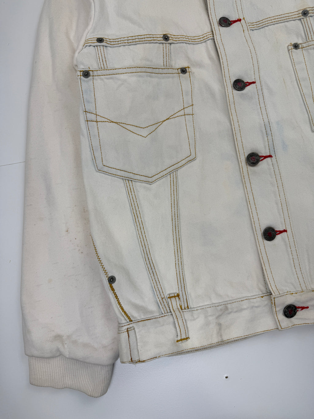 Vintage Looney Tunes Basketball Denim Jacket White