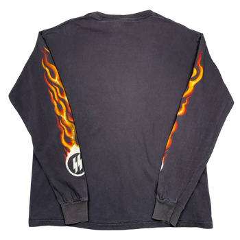 Vintage Biker Flame Sleeve Valentines Day L/S Tee Black