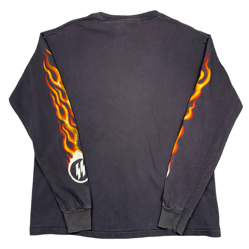 Vintage Biker Flame Sleeve Valentines Day L/S Tee Black | Vintage Clothing Store Canada