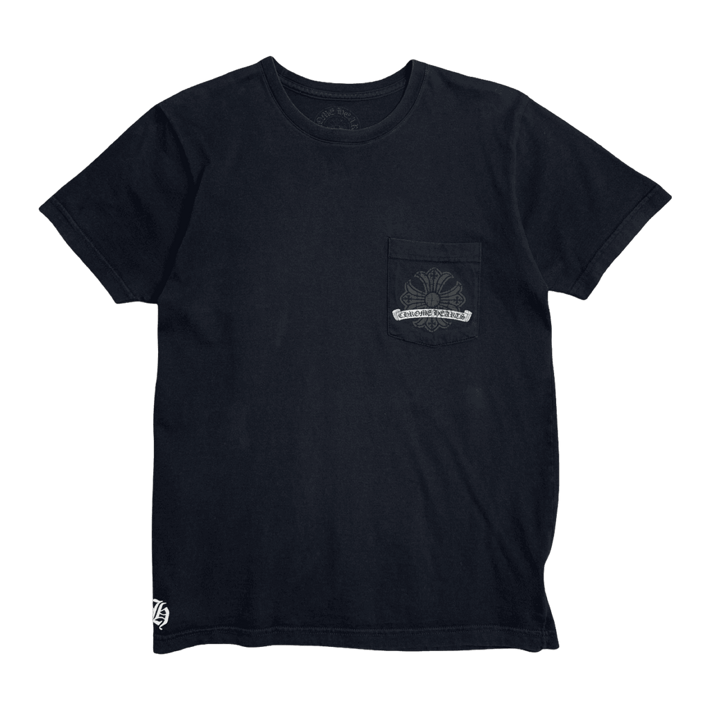 Chrome Hearts Cracked Horseshoe Cross Pocket Tee Black/Grey