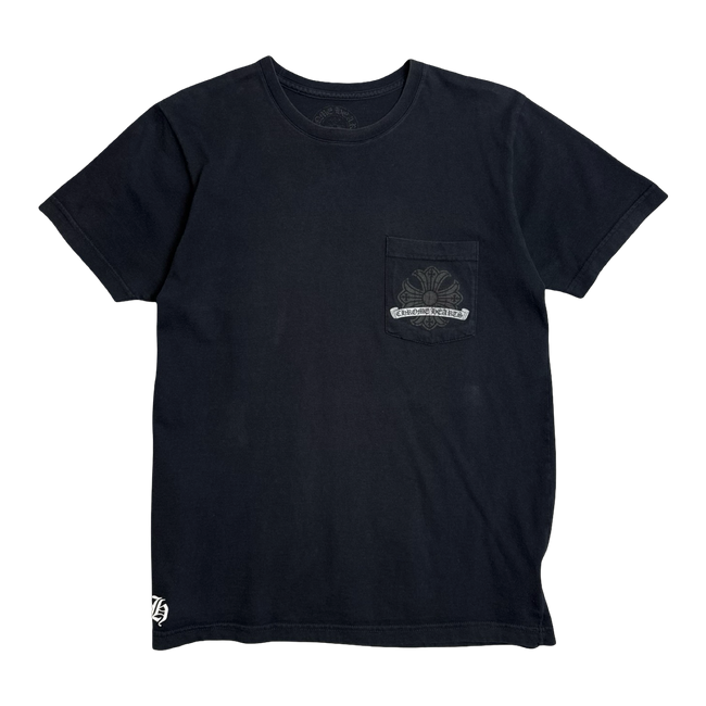 Chrome Hearts Cracked Horseshoe Cross Pocket Tee Black/Grey