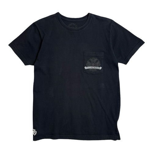 Chrome Hearts Cracked Horseshoe Cross Pocket Tee Black/Grey | Vintage Clothing Store Canada
