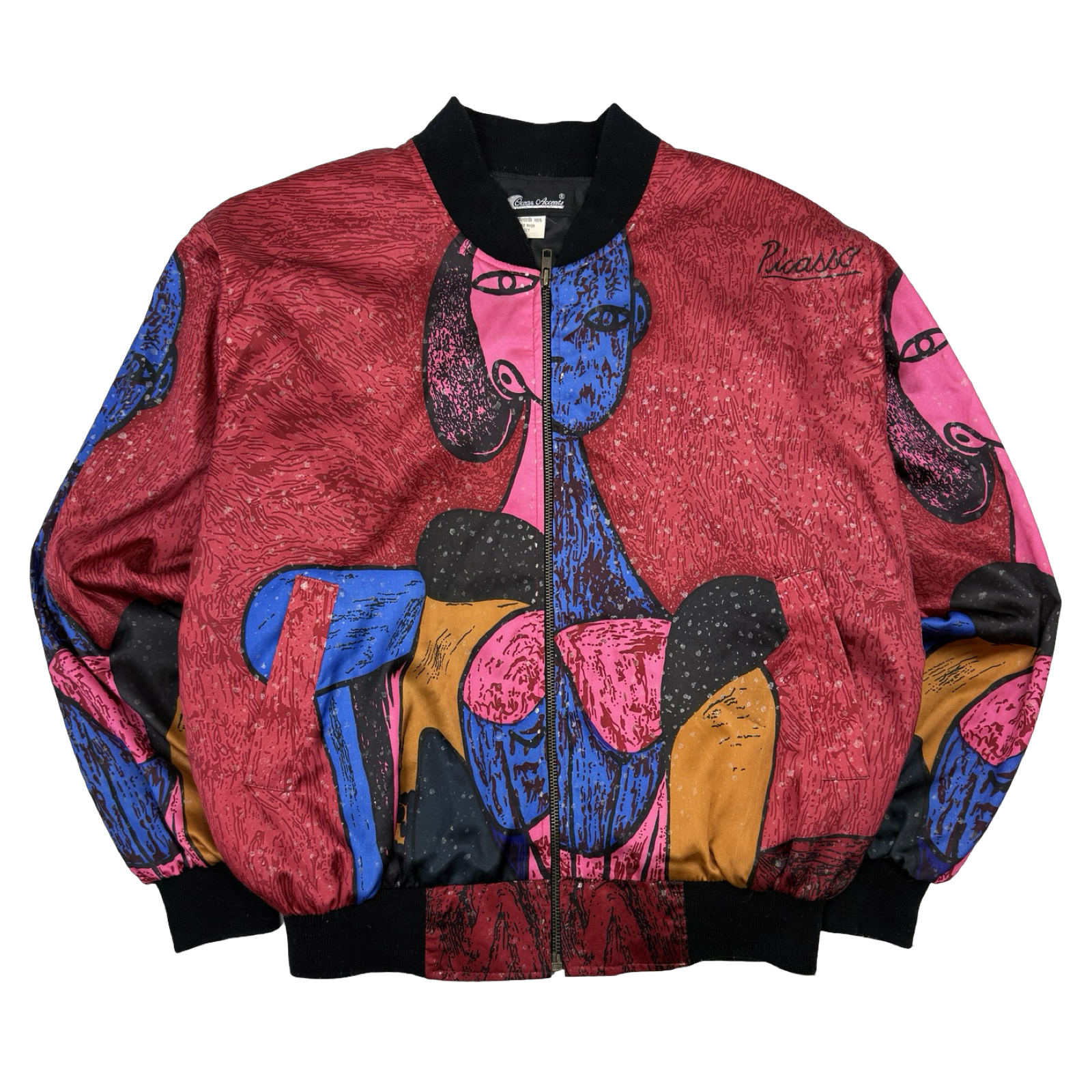 Vintage Picasso Art Print Satin Bomber Jacket