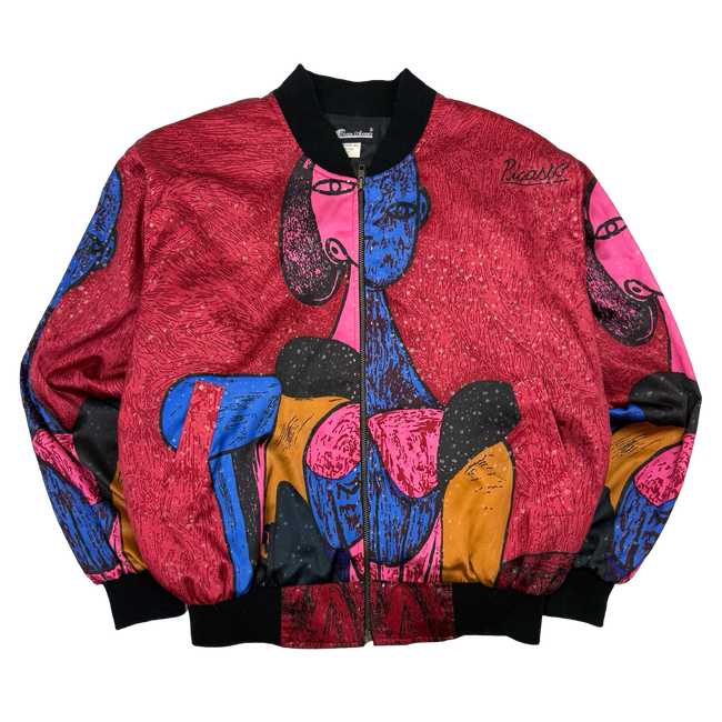 Vintage Picasso Art Print Satin Bomber Jacket