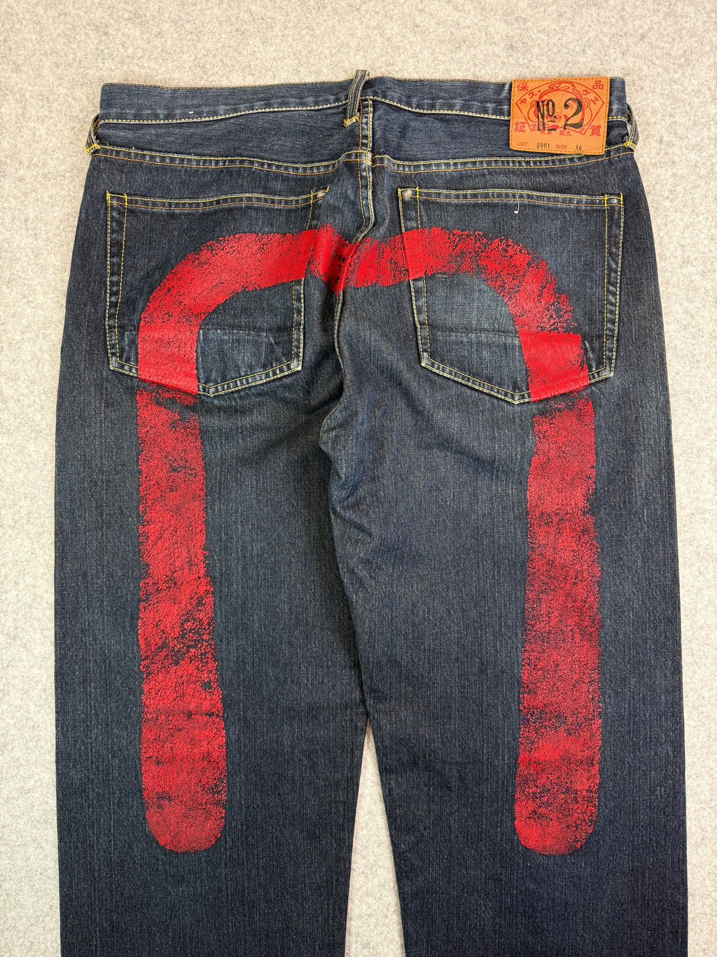 Vintage Evisu Lot 0001 No. 2 Daicock Red Denim Pants