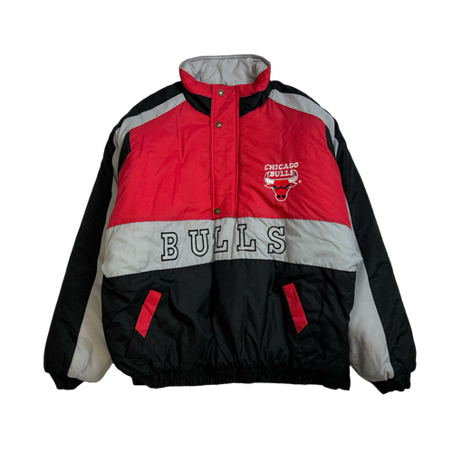 Vintage Chicago Bulls Half-Zip Puffer Insulated Jacket | Vintage Clothing Store Canada