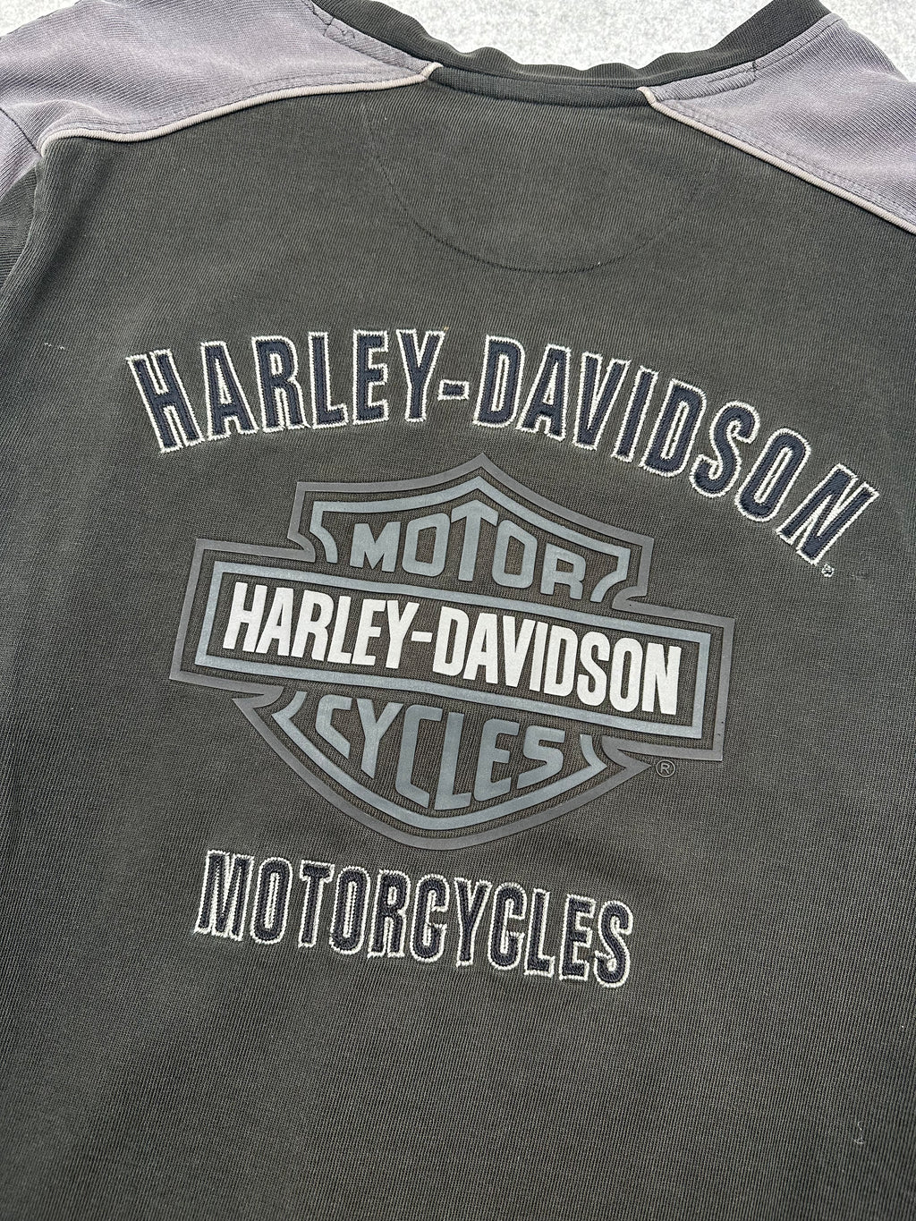Vintage Harley Davidson Embroidered Spell Out Crewneck Black